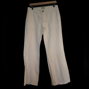 White cropped linen pants Banana Republic